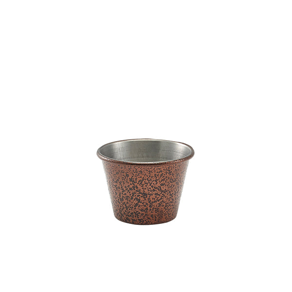 2.5oz Stainless Steel Ramekin Hammered Copper Pack of 24