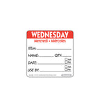 50mm Wednesday Removable Day Label (500)