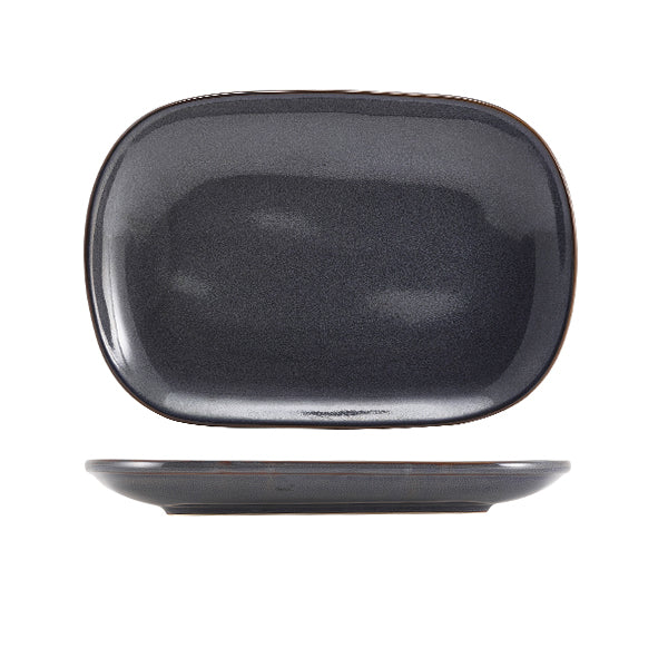 Terra Stoneware Rustic Blue Rectangular Plate 24 x 16.5cm Pack of 12