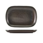 Terra Porcelain Black Rectangular Plate 24 x 16.5cm Pack of 12