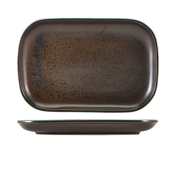 Terra Porcelain Black Rectangular Plate 29 x 19.5cm Pack of 6