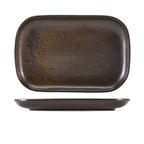 Terra Porcelain Black Rectangular Plate 29 x 19.5cm Pack of 6