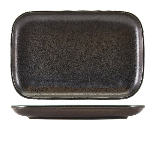 Terra Porcelain Black Rectangular Plate 34.5 x 23.5cm Pack of 6