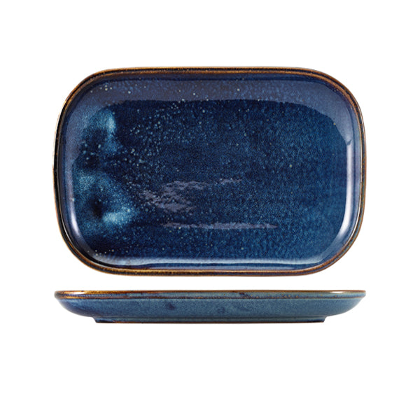 Terra Porcelain Aqua Blue Rectangular Plate 24 x 16.5cm Pack of 12