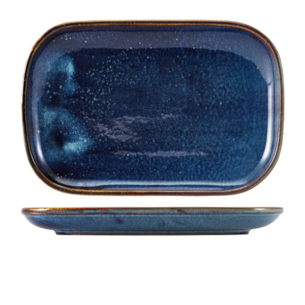 Terra Porcelain Aqua Blue Rectangular Plate 34.5 x 23.5cm Pack of 6