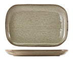 Terra Porcelain Grey Rectangular Plate 34.5 x 23.5cm Pack of 6