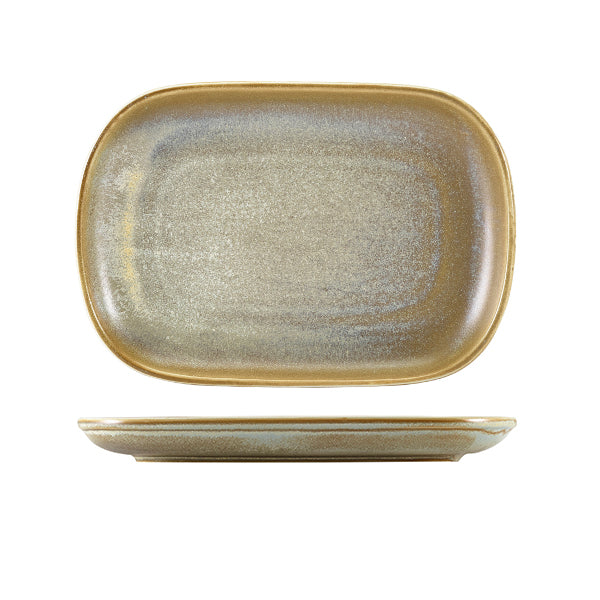 Terra Porcelain Matt Grey Rectangular Plate 24 x 16.5cm Pack of 12