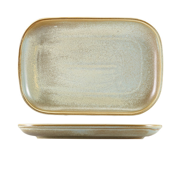 Terra Porcelain Matt Grey Rectangular Plate 29 x 19.5cm Pack of 6