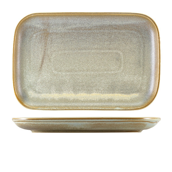 Terra Porcelain Matt Grey Rectangular Plate 34.5 x 23.5cm Pack of 6