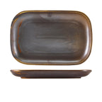 Terra Porcelain Rustic Copper Rectangular Plate 29 x 19.5cm Pack of 6