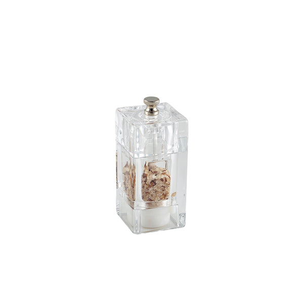 Genware Square Salt/Pepper Grinder Acrylic 10cm Box of 12