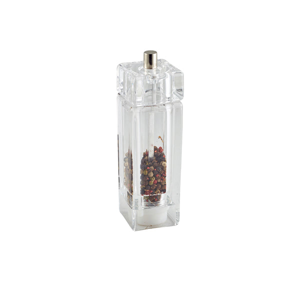 Genware Square Salt/Pepper Grinder Acrylic 15cm Box of 6