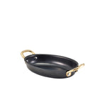 GenWare Black Vintage Steel Oval Dish 16.5 x 12.5cm Pack of 6
