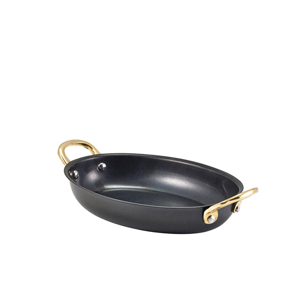 GenWare Black Vintage Steel Oval Dish 18.5 x 13.5cm Pack of 6