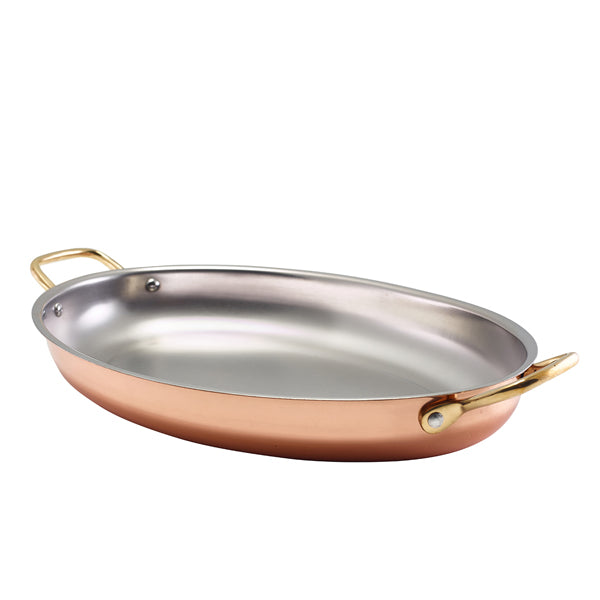 GenWare Copper Plated Oval Dish 34 x 23cm Pack of 3
