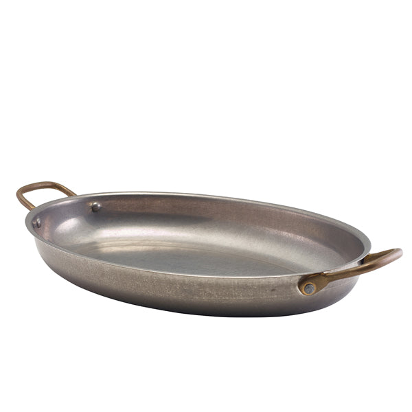 GenWare Vintage Steel Oval Dish 34 x 23cm Pack of 3