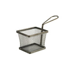 Black Serving Fry Basket Rectangular 10 x 8 x 7.5cm Pack of 6