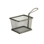 Black Serving Fry Basket Rectangular 12.5 x 10 x 8.5cm Pack of 6