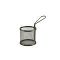 Black Serving Fry Basket  Round 9.3 x 9cm Pack of 6