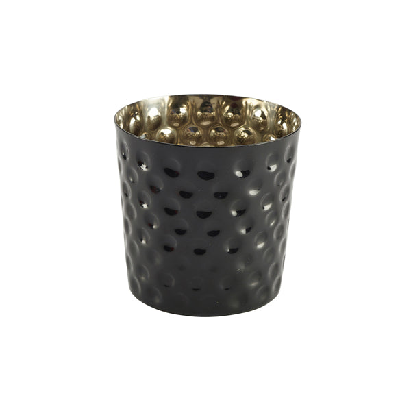 Black Hammered Stainless Steel Serving Cup 8.5 x 8.5cm Pack of 12