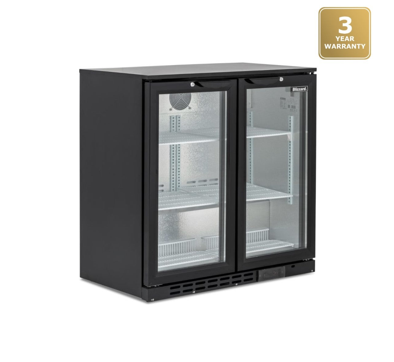 Blizzard Double Door Bar Bottle Cooler (202 Bottles) Hinged Door 3 Years Warranty 2-3 Days Delivery