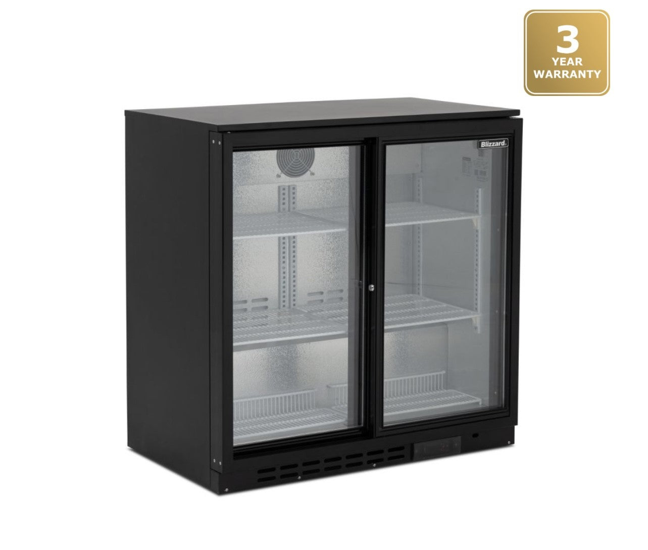 BLIZZARD Double Sliding Door Bar Bottle Cooler (202 Bottles 3 Years Warranty 2-3 Days Delivery