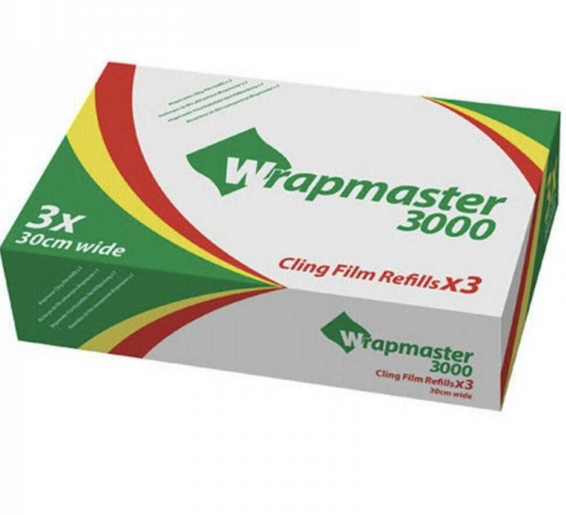 Wrapmaster 3000 300mm x 30m Cling Film Refills (Pack 3)