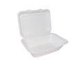 BHB9 Bagasse Eco - Friendly White Clamshell Boxes 7X5" Box of 250