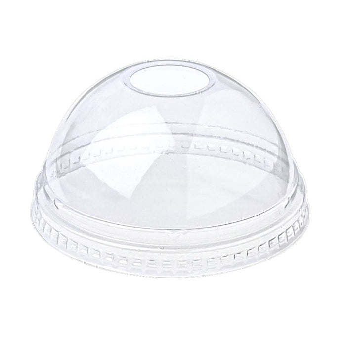 Clear Dome Lid with Hole for Smoothie Cup RPET (98mm) Box of 1000 (Fits 12oz &16oz Cups)