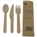 Dispo Wood Cutlery Pack, Knife, Fork & Spoon Set Box of 500