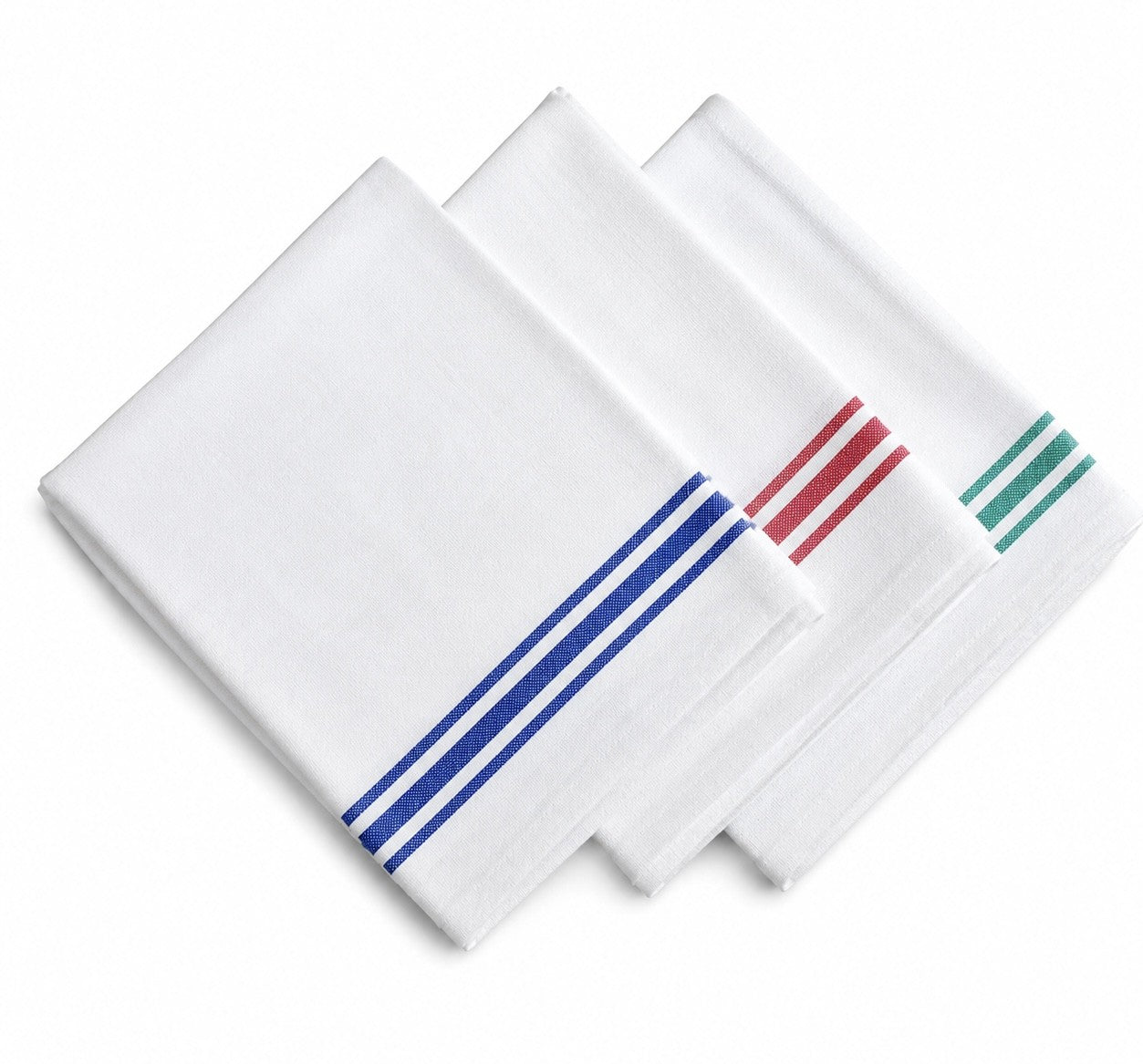 Heavy Duty Professional Catering Tea Towels Cotton With Stripes  (Pack of 10)